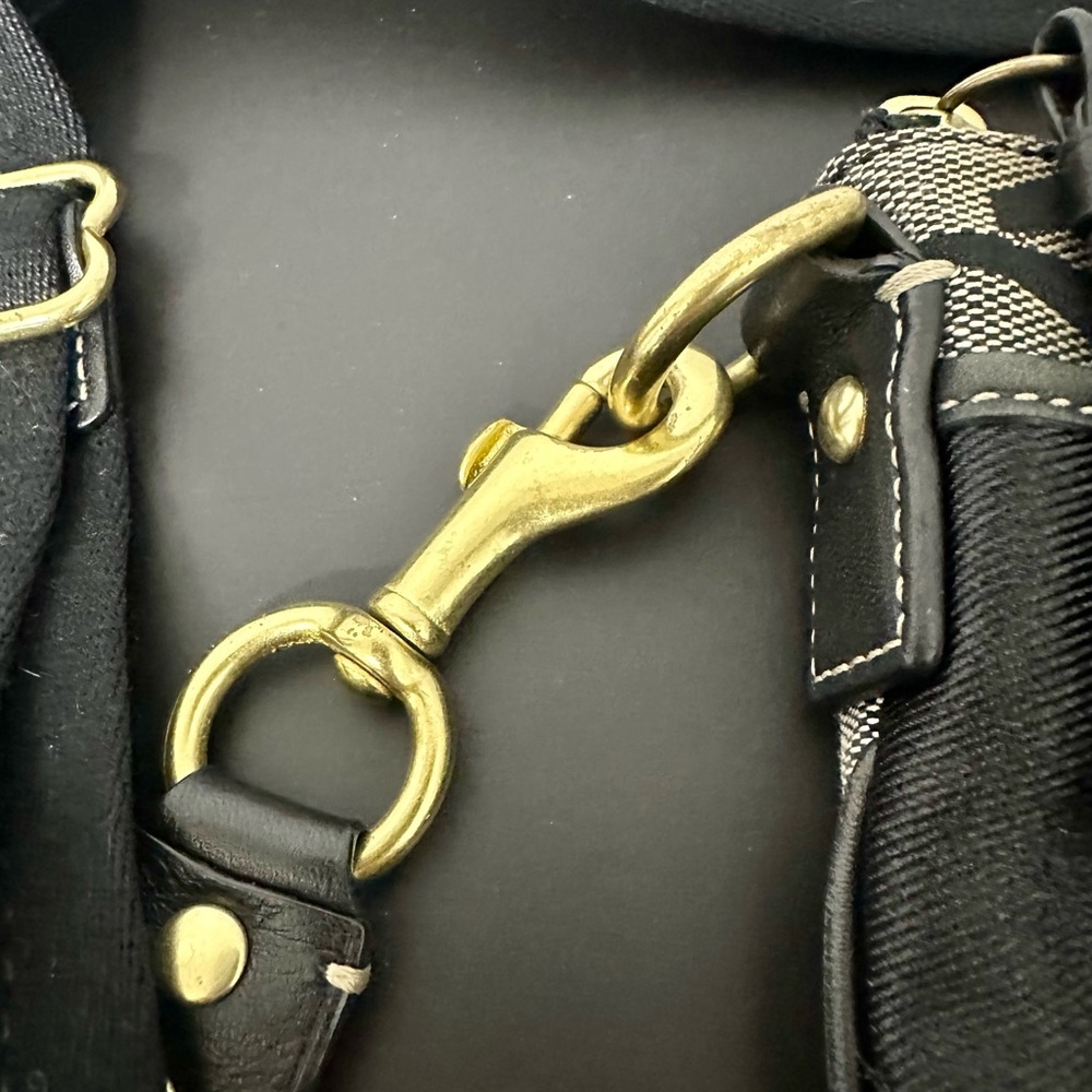 Coach Black and Grayish Tan Legacy Crossbody Bag. EUC W Coach Tag & Bag Charm. - Picture 5 of 14